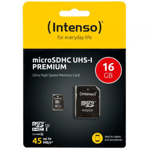 Micro16GB SDHC 16GB CL10, UHS-1 PREMIUM Adapt.